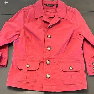 Eddie Bauer Rose Red Cotton Button Jacket